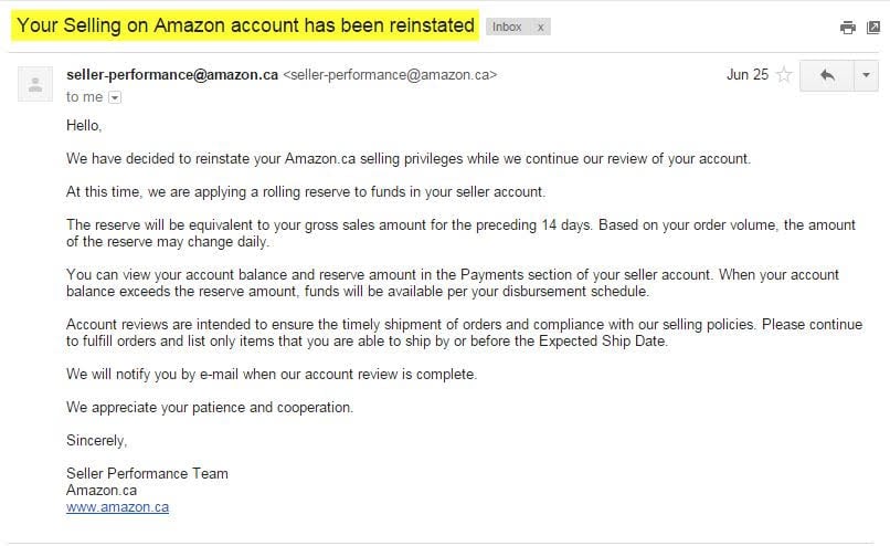 addressing amazon seller suspension