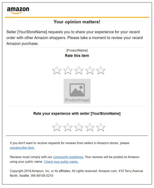 Amazon Seller Feedback Request Template
