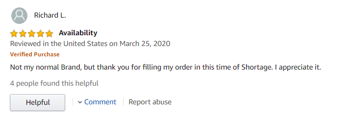 Screenshot of an Amazon Verified Purchase review