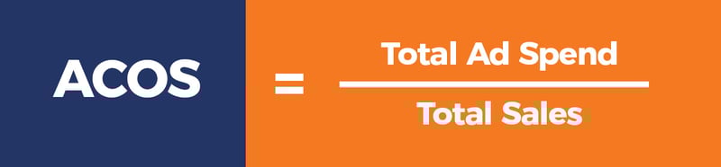 Advertising cost of sale equals total ad spend divided by total sales