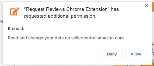 Chrome extension permissions screenshot