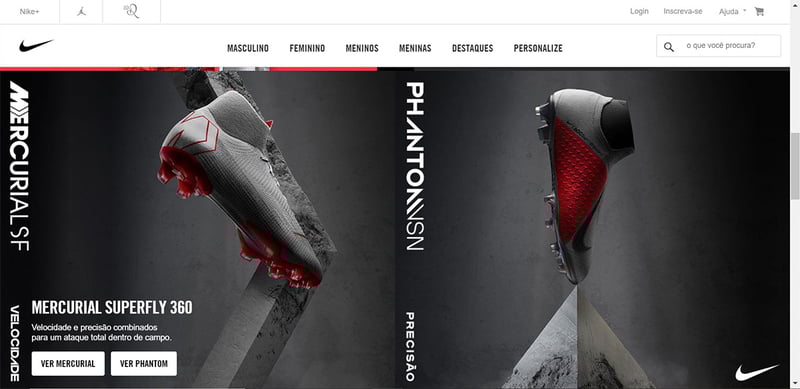 Nike Brazil homepage