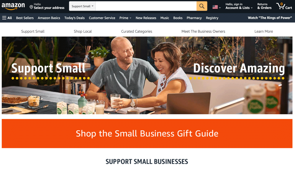 Amazon Small Business dashboard