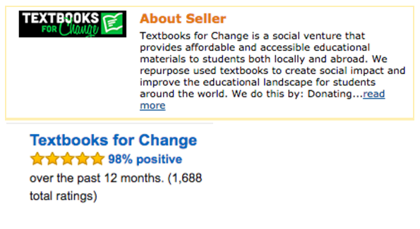 Textbooks for Change feedback rating