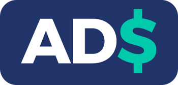 Text "ads" with the s shown as a dollar sign