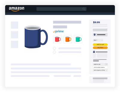 Illustration of an Amazon product detail page