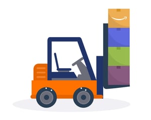 Forklift with multiple boxes