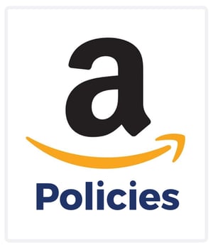 Amazon logo with text, "Policies"