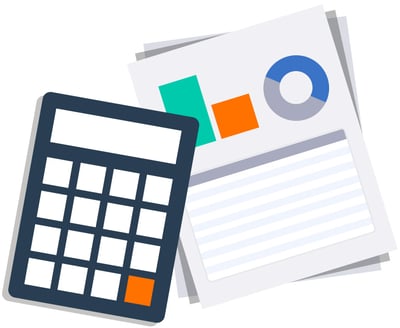 Calculator with sales charts