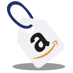 Price tag with Amazon logo