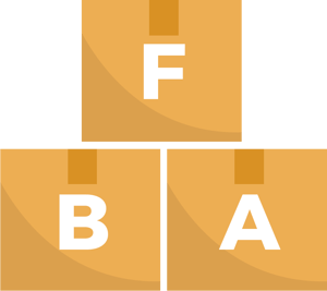 Boxes with FBA text