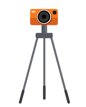 Camera on tripod