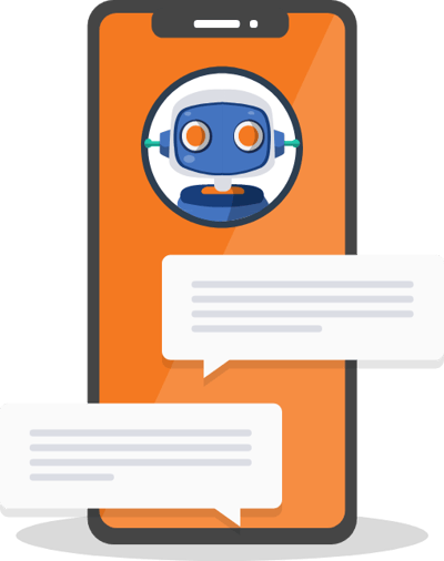 Illustration of a chatbot on mobile