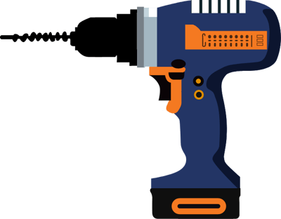 Illustration of power drill