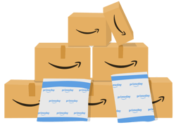 Amazon boxes and Prime packaging