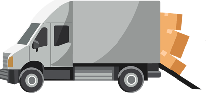 Illustration of a truck with boxes being loaded