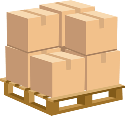 Pallet with boxes