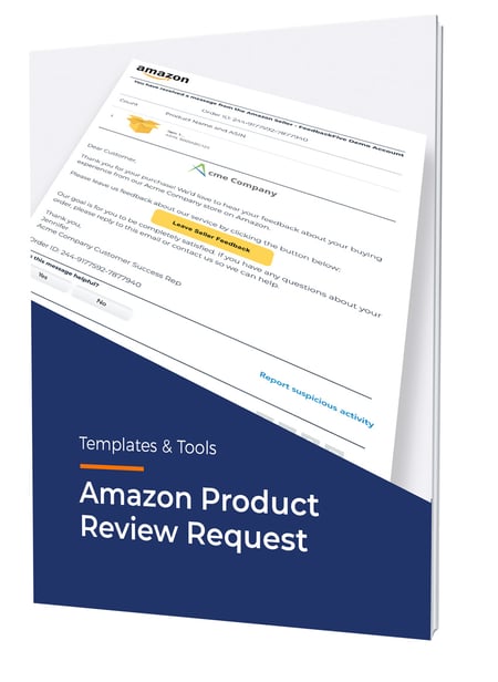 Template cover with text, “Amazon feedback request”