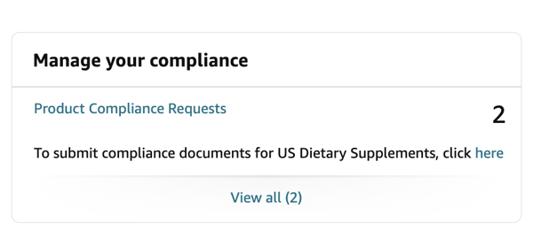Manage your compliance section on the Account Health dashboard in Seller Central