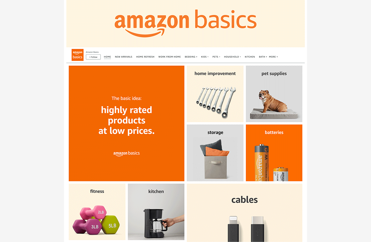 Amazon Basics brand store