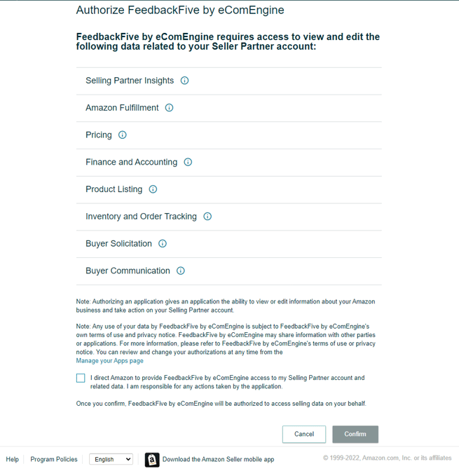 amazon-feedbackfive-authorization-access-request