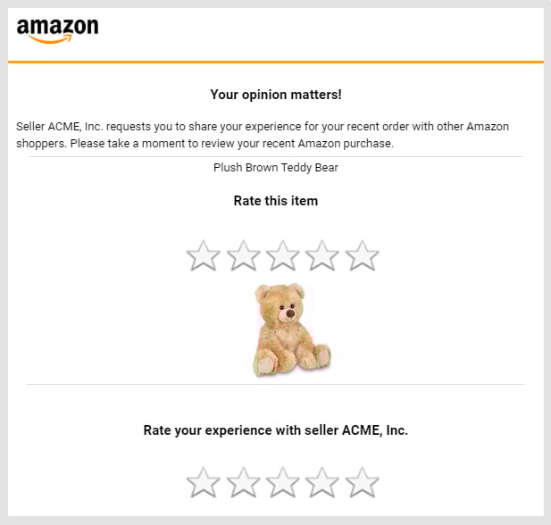 FeedbackFive Amazon review request template.