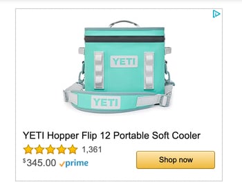 Sponsored display ad shown on an external website