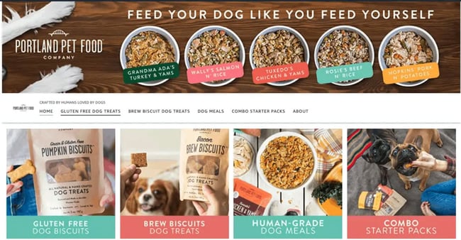 Amazon storefront for Portland Pet Food Company