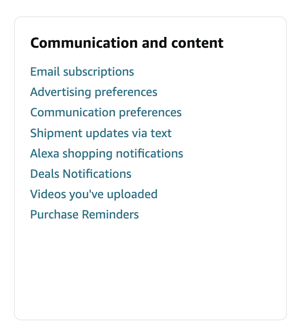Amazon communication preferences for buyers