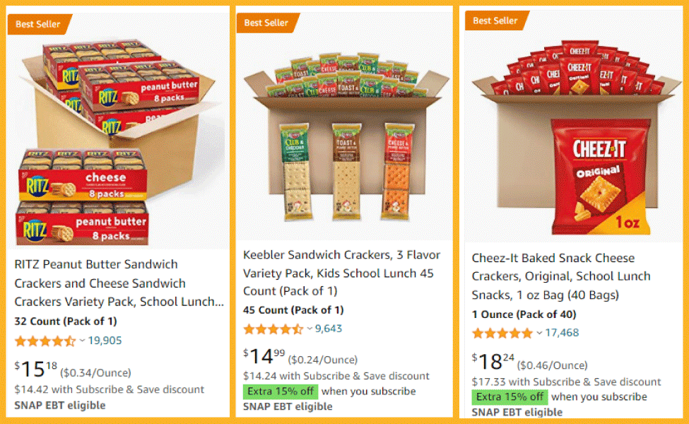 Amazon bestsellers for peanut butter crackers