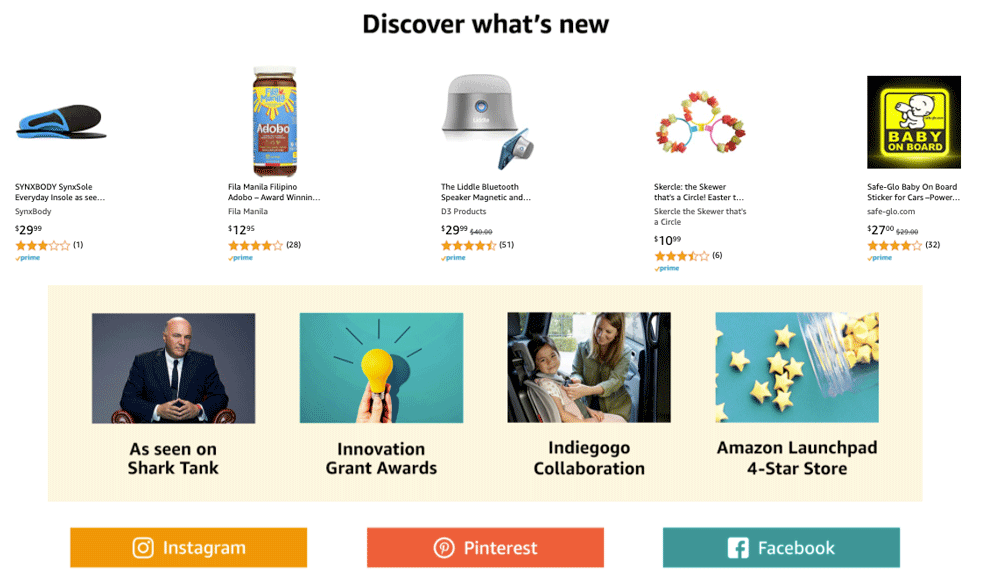 What's new section on the Amazon Launchpad homepage