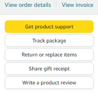 Order history options for Amazon customers