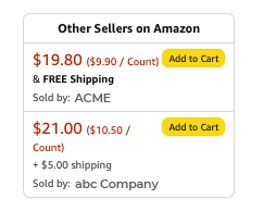 Other Sellers on Amazon box