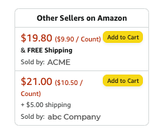 Other sellers on Amazon box