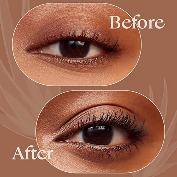 Before and after Amazon graphic for mascara a 