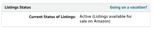 Listings status section in Seller Central