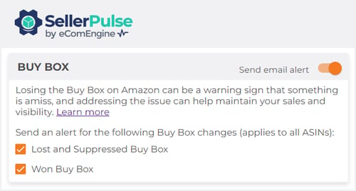 Buy Box change alert options in FeedbackFive