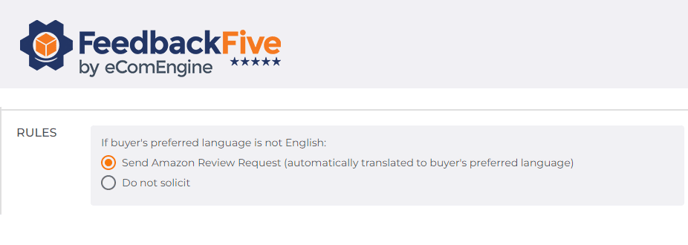 Campaign rules buyer preferred language option in FeedbackFive