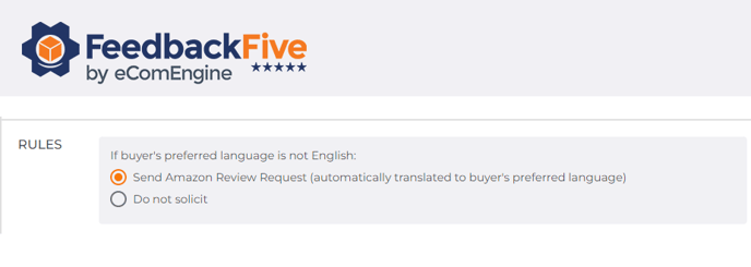 Campaign rules buyer preferred language option in FeedbackFive