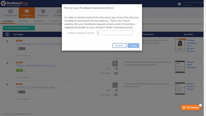 Setting your feedback solicitation email window in FeedbackFive