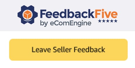 Amazon CTA button with text, "Leave seller feedback"