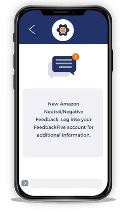 FeedbackFive feedback alert on mobile
