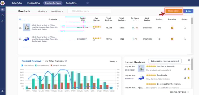 product-reviews-products-tracks-asins