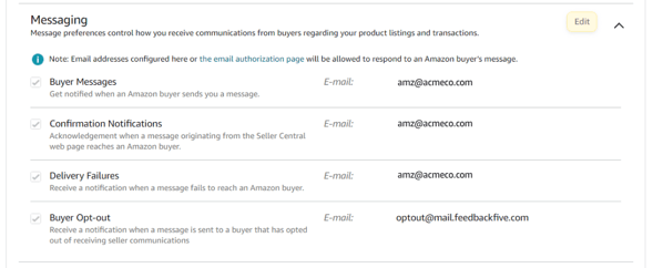 Buyer opt-out messaging settings in Amazon Seller Central