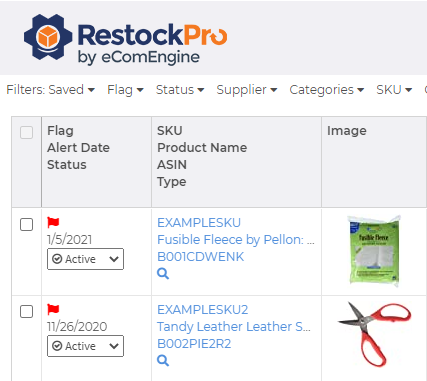 Product name view in Restock Suggestions grid in RestockPro
