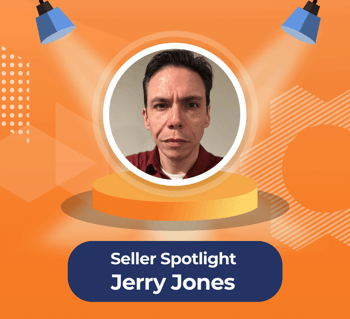 "Seller spotlight" text with Jerry Jones headshot