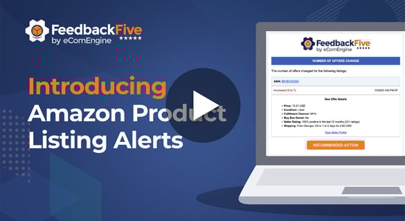 Negative and positive Amazon review alerts in FeedbackFive email