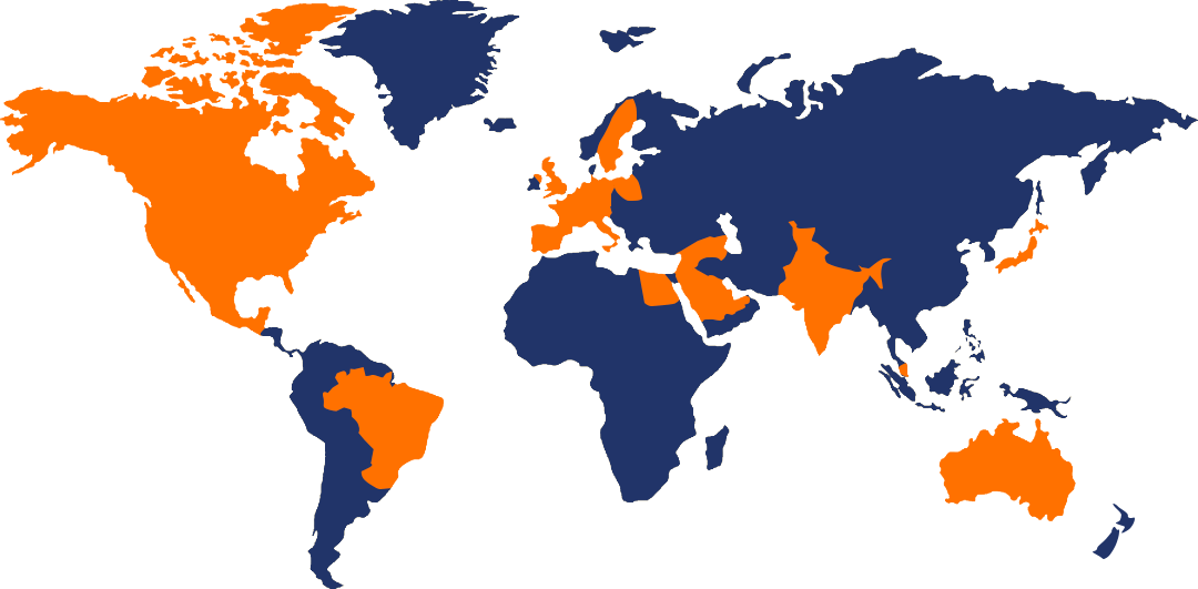 World map with countries where Amazon Brand Registry is available highlighted