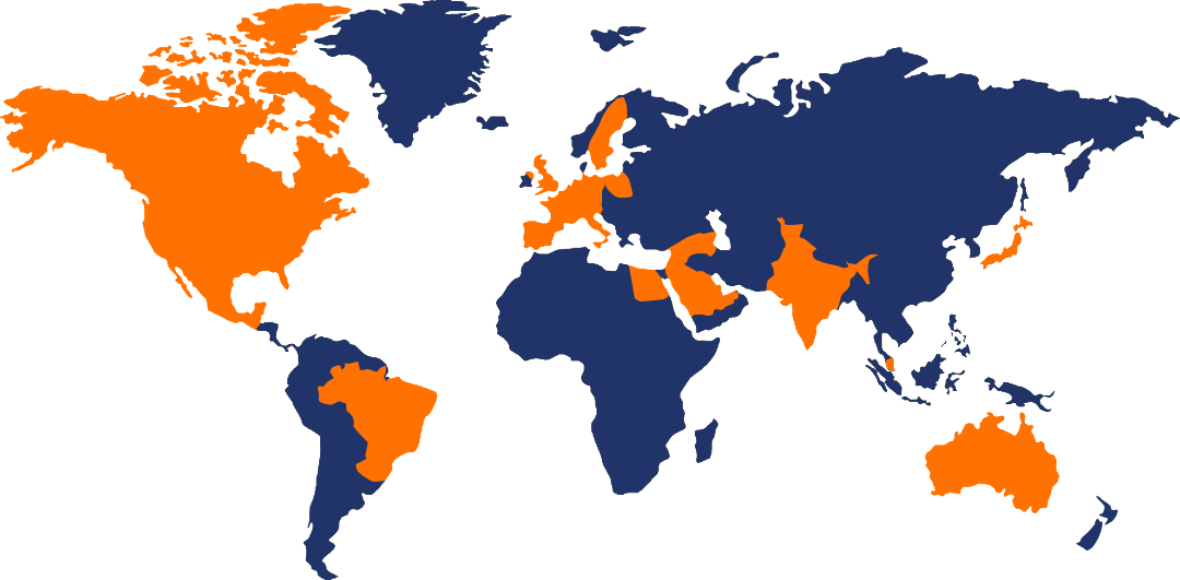 World map with countries where Amazon Brand Registry is available highlighted