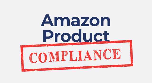 White background with text, "Amazon product compliance"